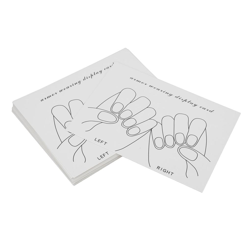 20PCS Nail Art Display Cards Finished Fake Nails Photo Tool for DIY Design Learner Professionals