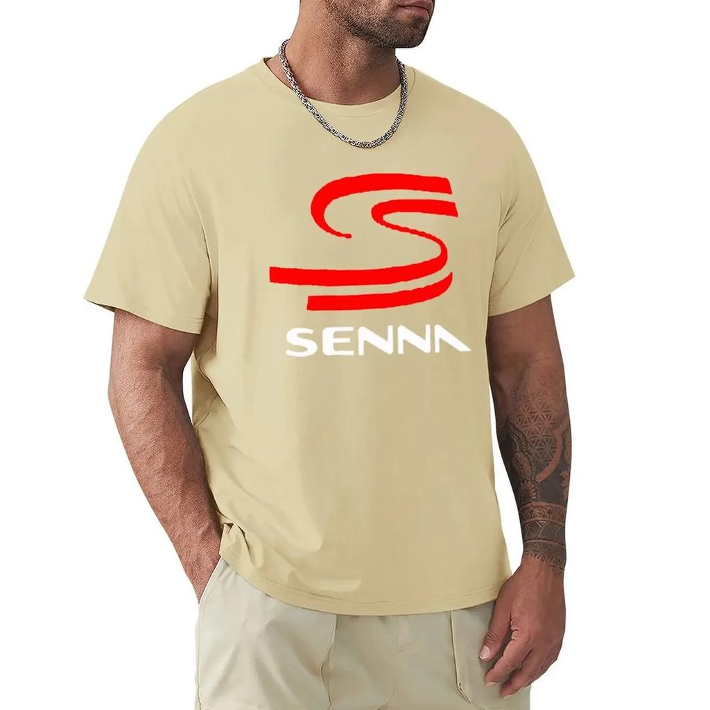 Nova Camiseta de Corrida F-1 AYRTON SENNA Masculina Marca Camiseta Homens Verão Algodão
