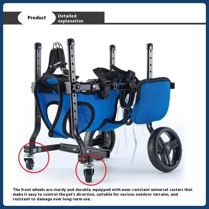 4-Wheel Pet Wheelchair Dog Walking Assistance Cart Elderly Canine Mobility Aid Small Dogs Disabled Pet Support