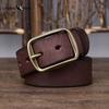 Vintage Handmade Men's Leather Belt Top Layer Pure Cowhide Copper Buckle Jeans Leather Belt