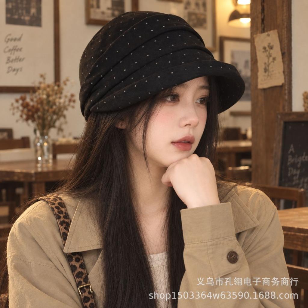 Women S Korean Style Wide Brim Foldable Warm Bucket Hat