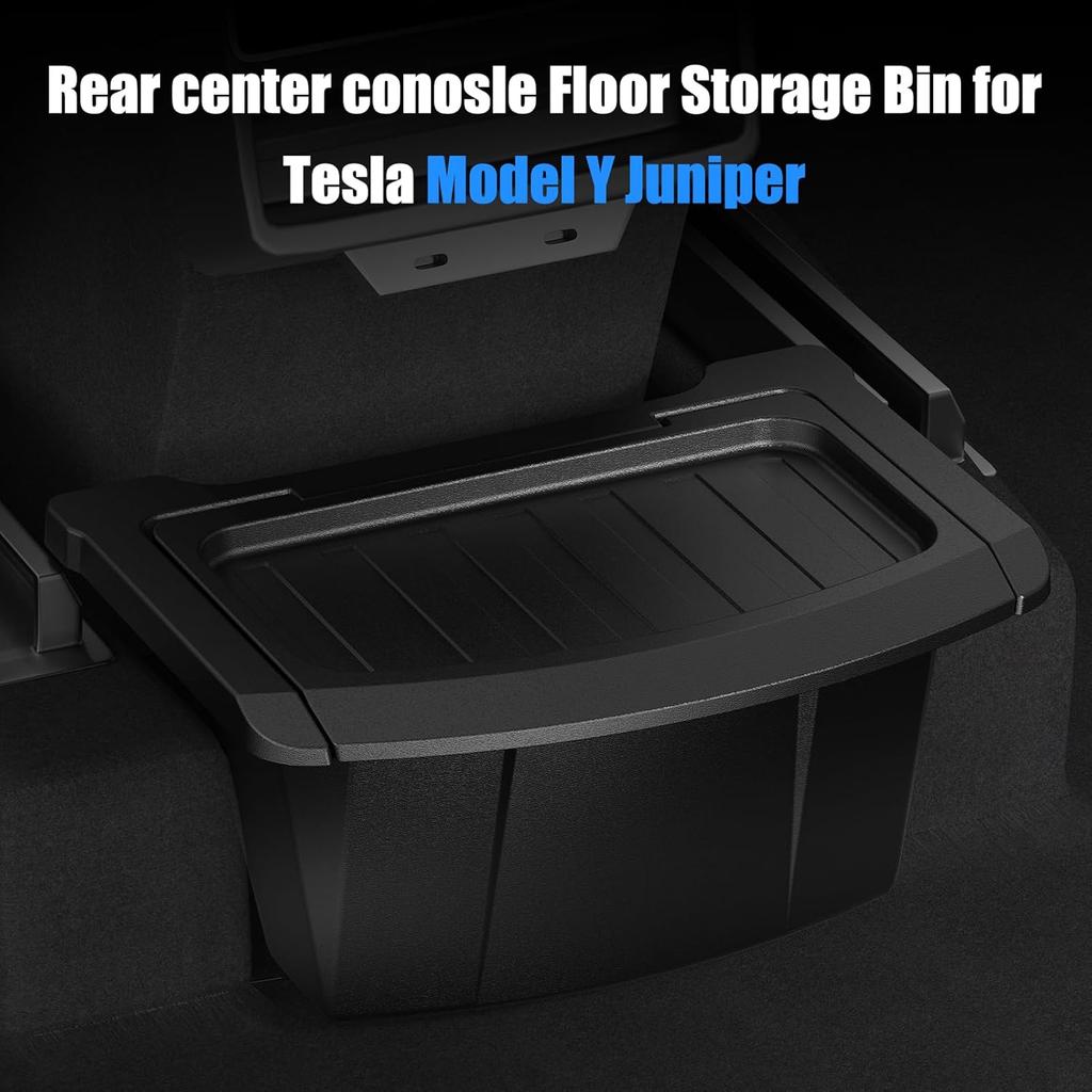 Rear Center Console Organizer for Tesla 2020-2026 Model Y Partitioned Storage & Stable Installation, Seat Backseat Trash Can Bin
