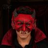 Driedimensionaal Duivelsgezicht Halloween Demon Schuim Masker, Rood Eng Half Lichtgewicht PU Masker voor Cosplay, Kostuum, Maskerade Feest Accessoires