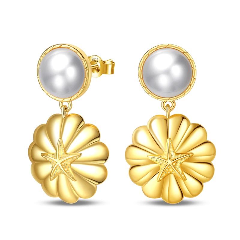 925 Silver Ocean Theme Earrings Dolphin Sea Star Shell Turtle Original Design Fashion Jewelry for Women