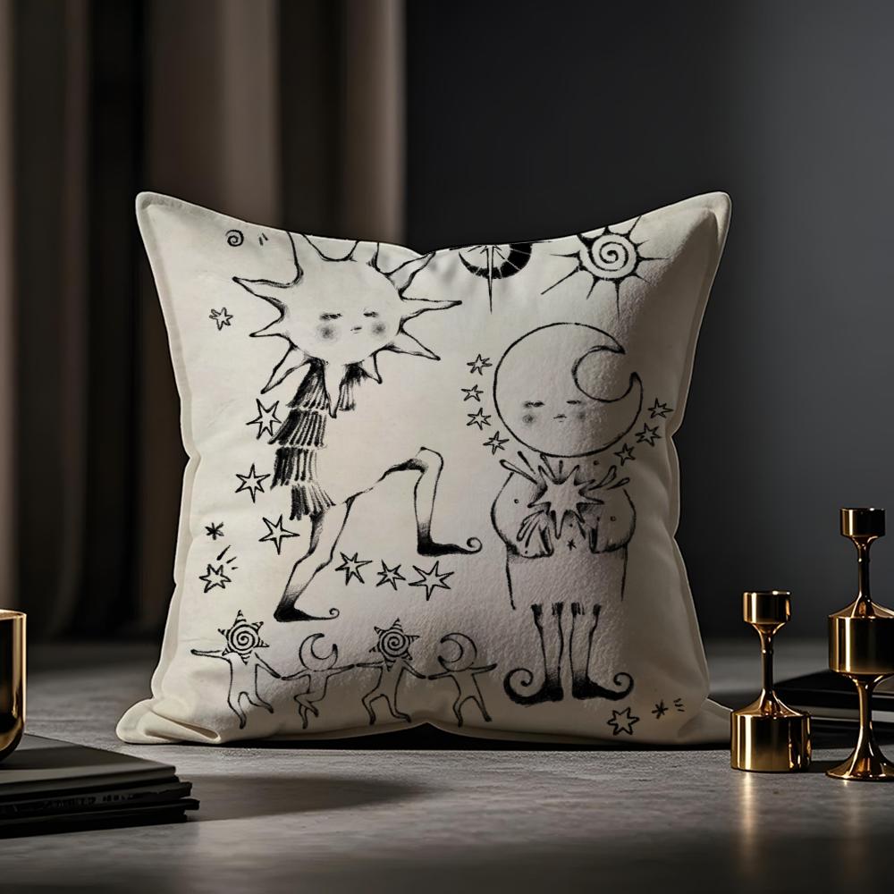Fairy Tale Fantasy For Adults Cushion Cover Anti-dustmite Pillowcase Invisible Zipper Silky Short Plush Sofa Cushion Cover