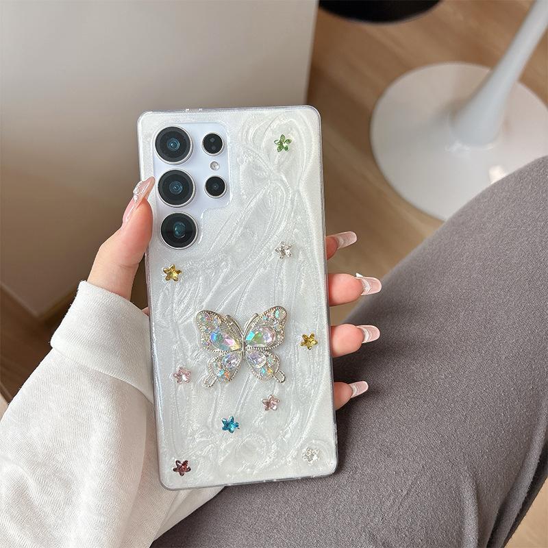 

Для Samsung S24ultra Цвет Звезда Чехол для Мобильного Телефона GalaxyS25 Бабочка Блеск Эпоксидная Смола S23 Женский Новый Стиль For Samsung S24FE
