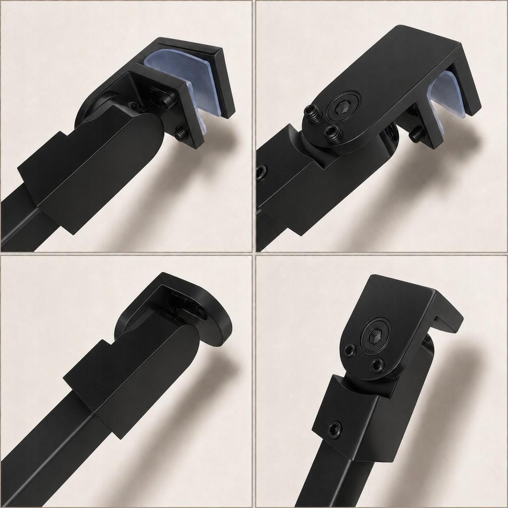 Stabilizer Top Bracket For Shower Cabin Wall 80 Matte Black