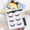 Dual Eyelid Set: Magnetic Liquid Eyeliner with Natural Long Thin False Eyelashes