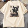 Funny Cat RaUnisex Graphic Tee Japanese Kawaii Anime Cat TShirt Cotton Short Sleeve Oversized Loose Short Sleeve Tee Streetwear