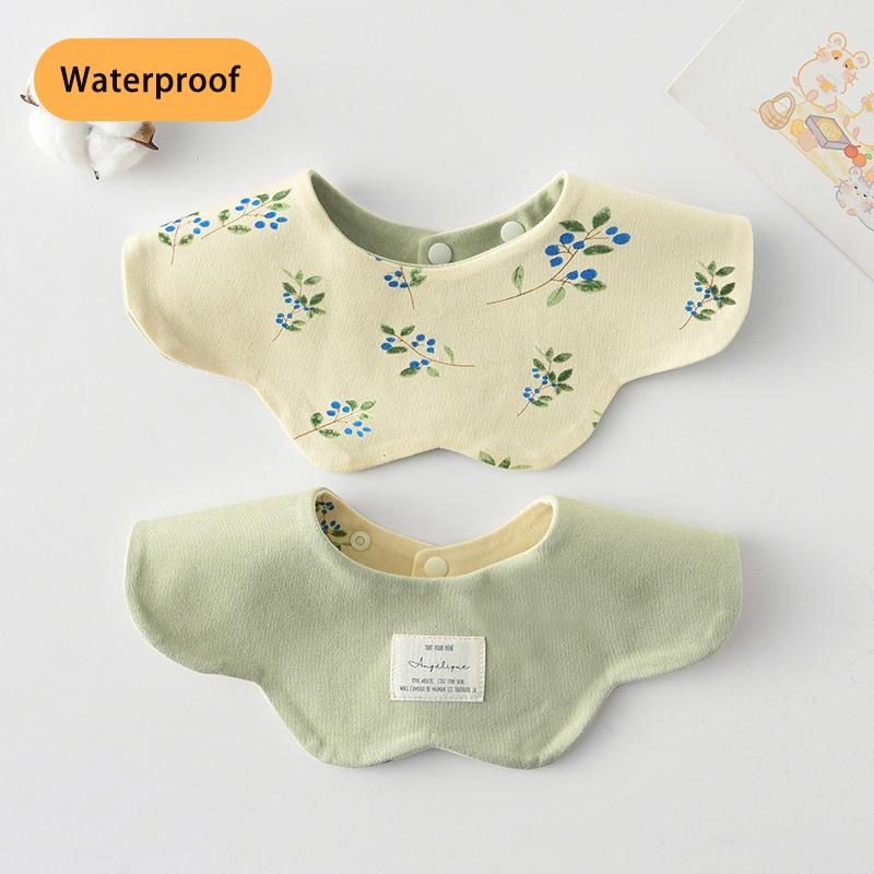 New Waterproof Two-sided Usable Baby Feeding Drool Bib Infants Wave Petal Saliva Towel Soft Burp Cloth For Toddler Kids Bibs