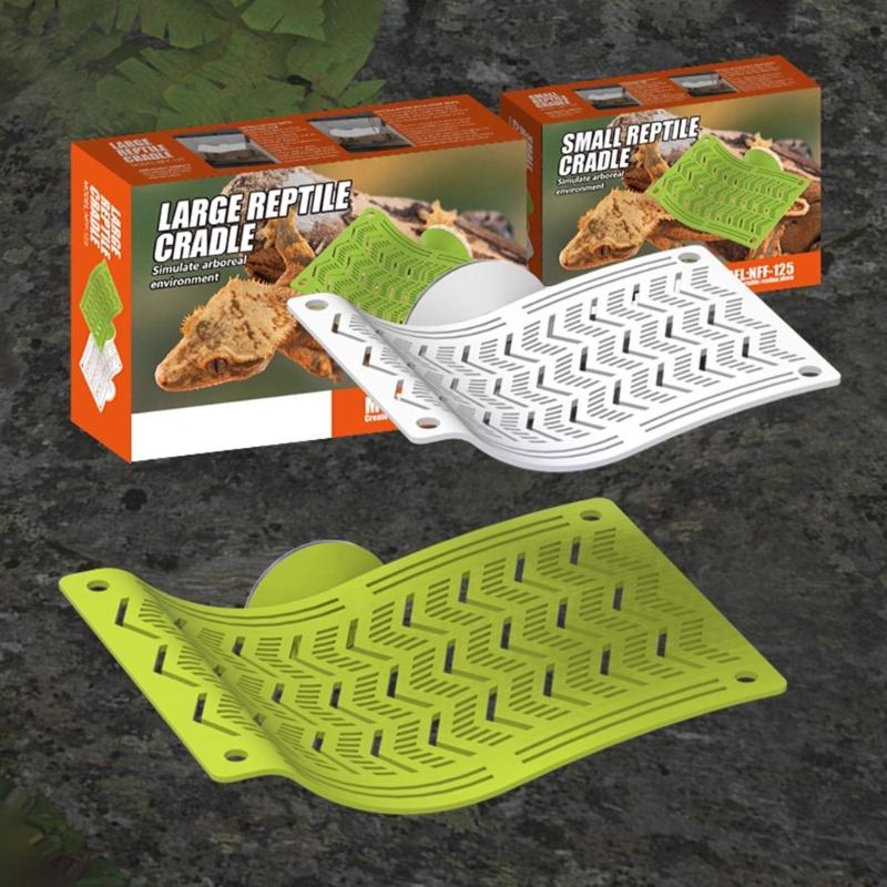 Elevated Reptiles Bedding ABS Climbing Perch With Powerful Suction Cups Lizards Lounger Hammock For Vivarium Decoration