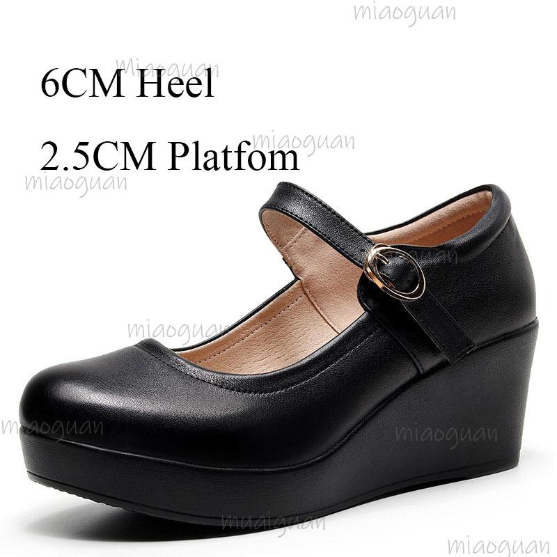 White Wedges Platform Mary Jane Shoes Women's Round Toe Casual Shoes Comfortable Black High Heel Pumps Spring Autumn Sandals