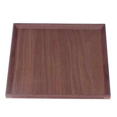 Plateau en Bois Forme Carrée Noyer Noir Rétro Classique Style Chinois Décoratif Plateau de Service pour