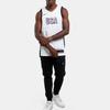 Nike Collezione Squadra Olimpica di Pallacanestro degli Stati Uniti Maglia da Pallacanestro Uomo Bianco/Rosso Sportivo/Ossidiana FV5517-100