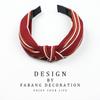 Korean Style Women's Striped Criss-Cross Bow Headband for Yoga & Face Washing