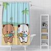 Shower Curtain Waterproof Polyester Fabric Paint Colorful Cartoon Q-Quarto B-Bubu Bath Curtains Home Bathroom Decor With Hook