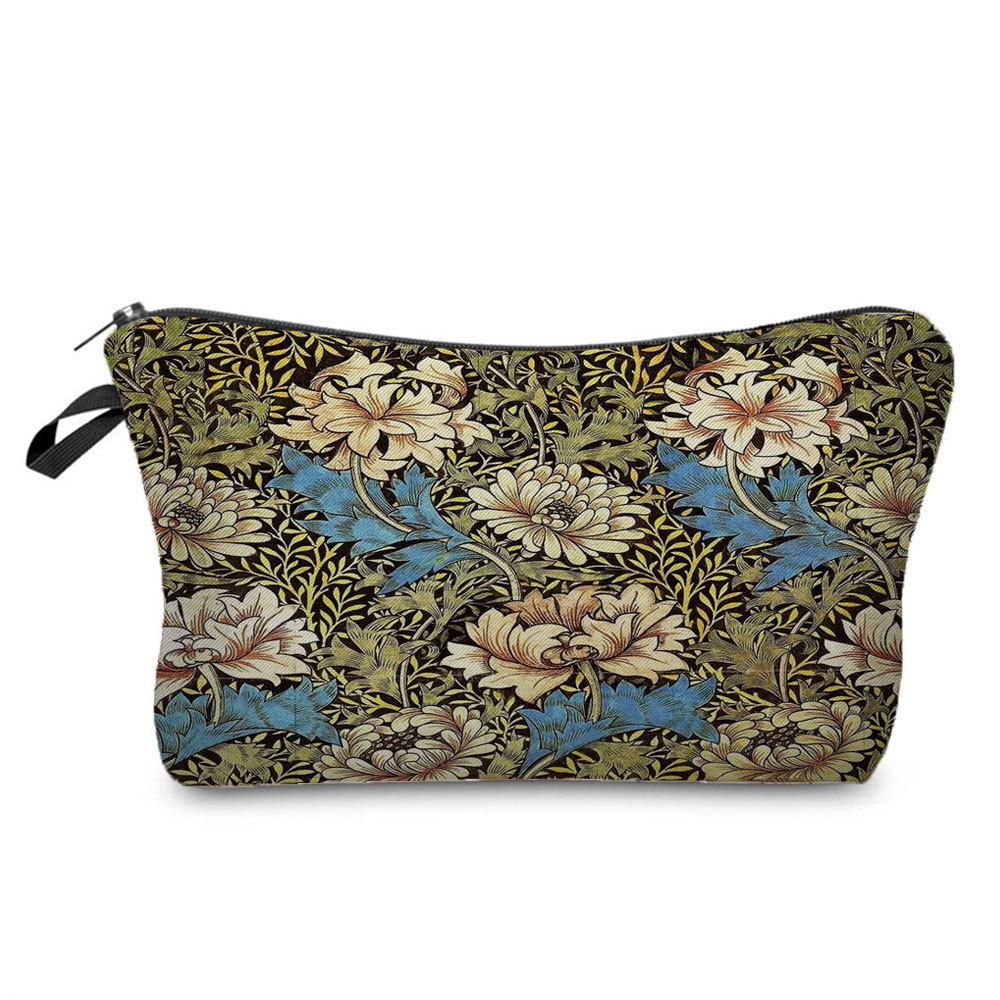 Women Flower Print Cosmetic Bag Toiletries Organize Travel Storage Case 6694