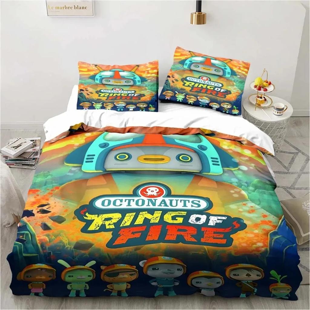 New 3D Cartoon Octonauts Bedding Collection Bedroom Single Double Bed King Size Quilt Cover And Pillowcase KidS Birthday Gift