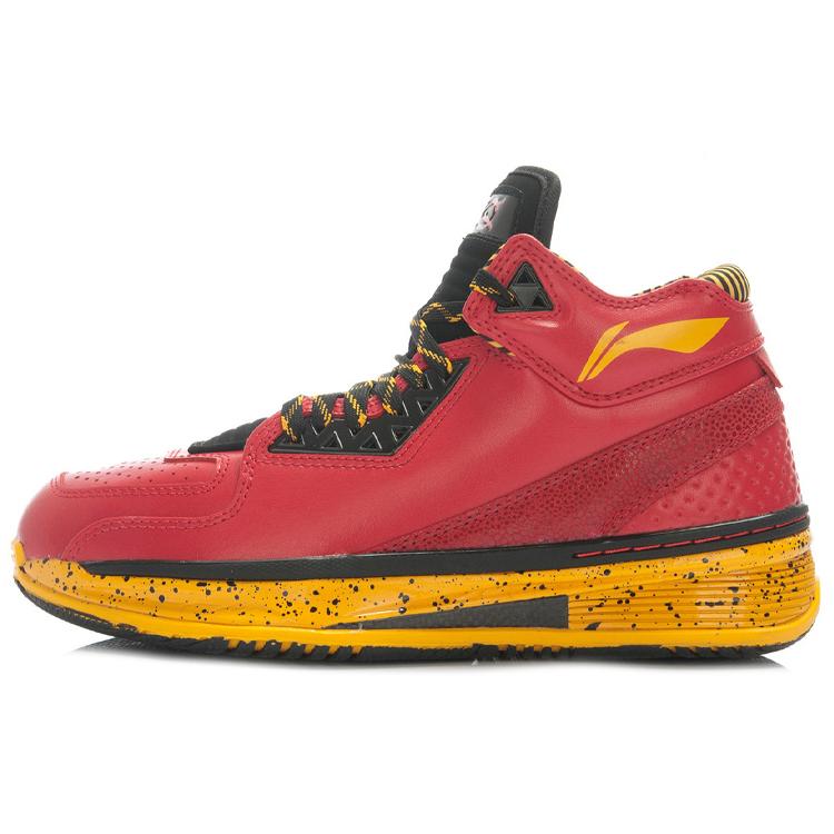 

Новые баскетбольные кроссовки LiNing WOW 2 с отскоком и износостойкой подошвой, со средней высотой верха, мужские, красно-желто-серые ABAH017-3 39.5