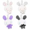Soft Stuffed Plush Bunny Keychain Bead Chain Stuffed Bag Charm Rabbit Doll Pendant  Girls Gifts