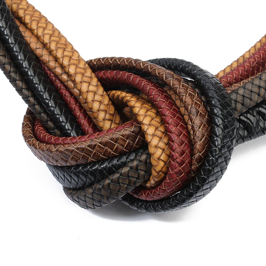 1 Yard Echte Leder Geflochtene Schnur 10/12mm Vintage Flache Schnüre Für DIY Heimdekoration Kleidung Schmuck Zubehör