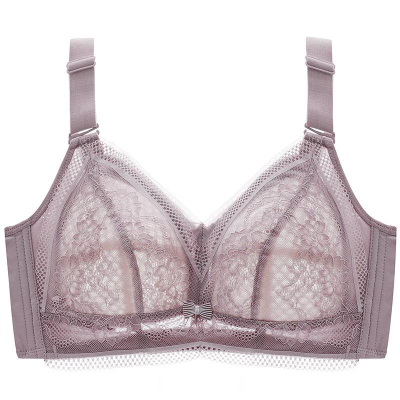 Women's Thin Bra Full Cup Underwear Plus Size Bra Without Steel Rim Push Up Bra