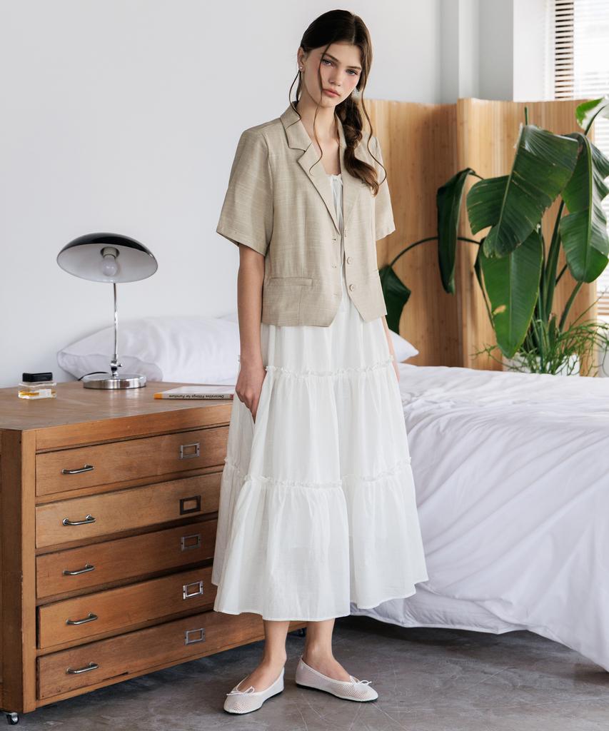 Hyfve Summer Linen Blend Crop Short Sleeve Jacket