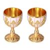 2Pcs Golden Finish Golden Goblet Set Copper Alloy European Style Goblet Ornament  Table Centerpiece