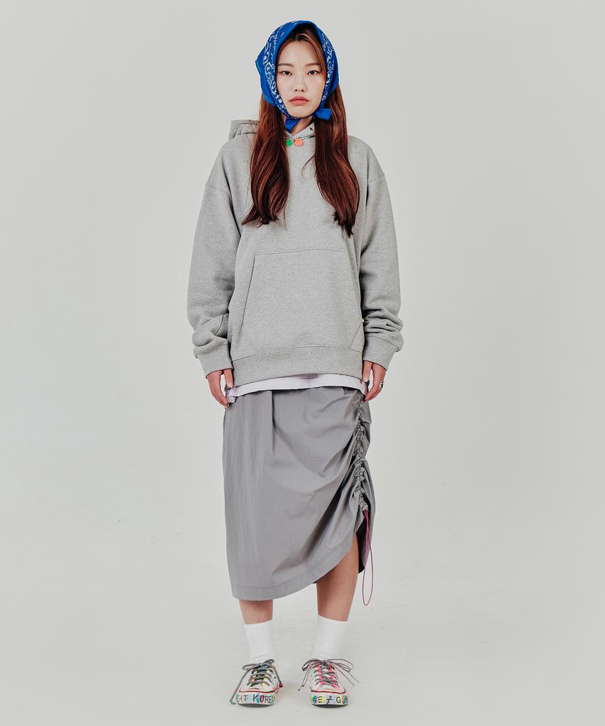Weibeugeon Nylon Banding Shirred Skirt Grey