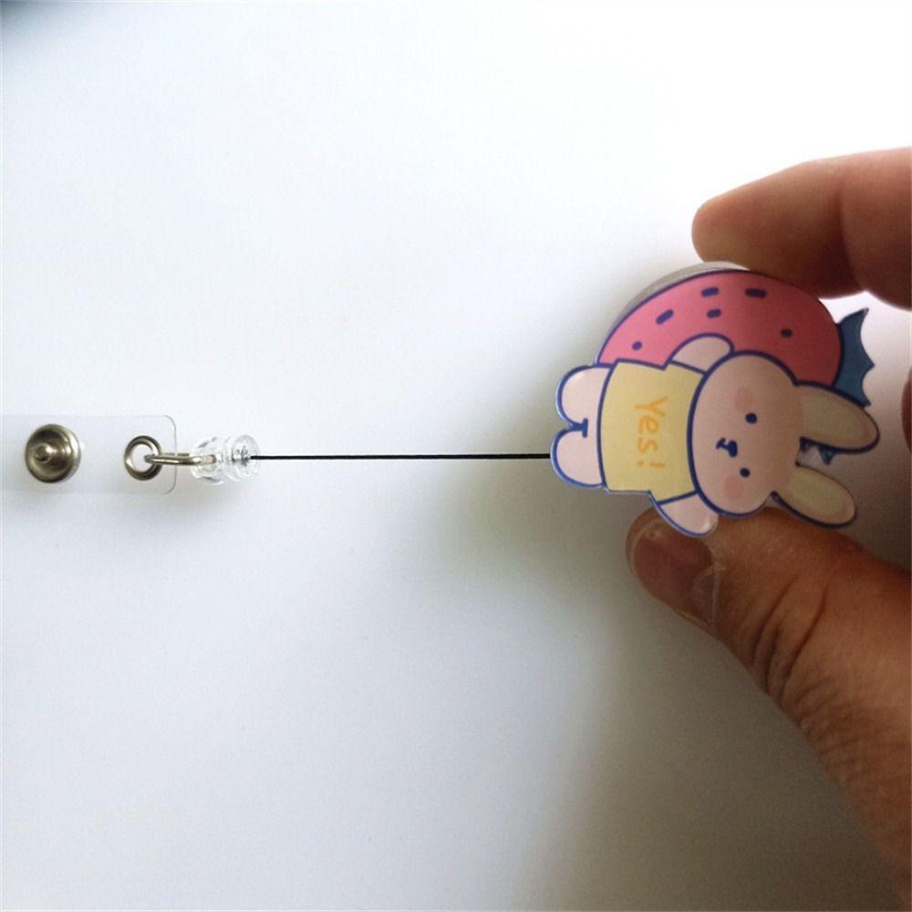Bear Retractable Badge Reel Chest Card Name Tag ID Card Clips Work Card Clip Name Card Easy Pull Buckle Doctor Students