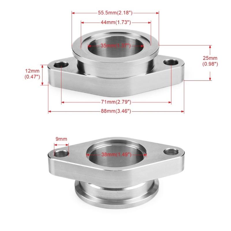 Steel 38mm To 38mm Flange Adapter Convenient 38mm To 38mm Manifold Adapter Easy To Install 2 Bolt Flange Adapter for DIY
