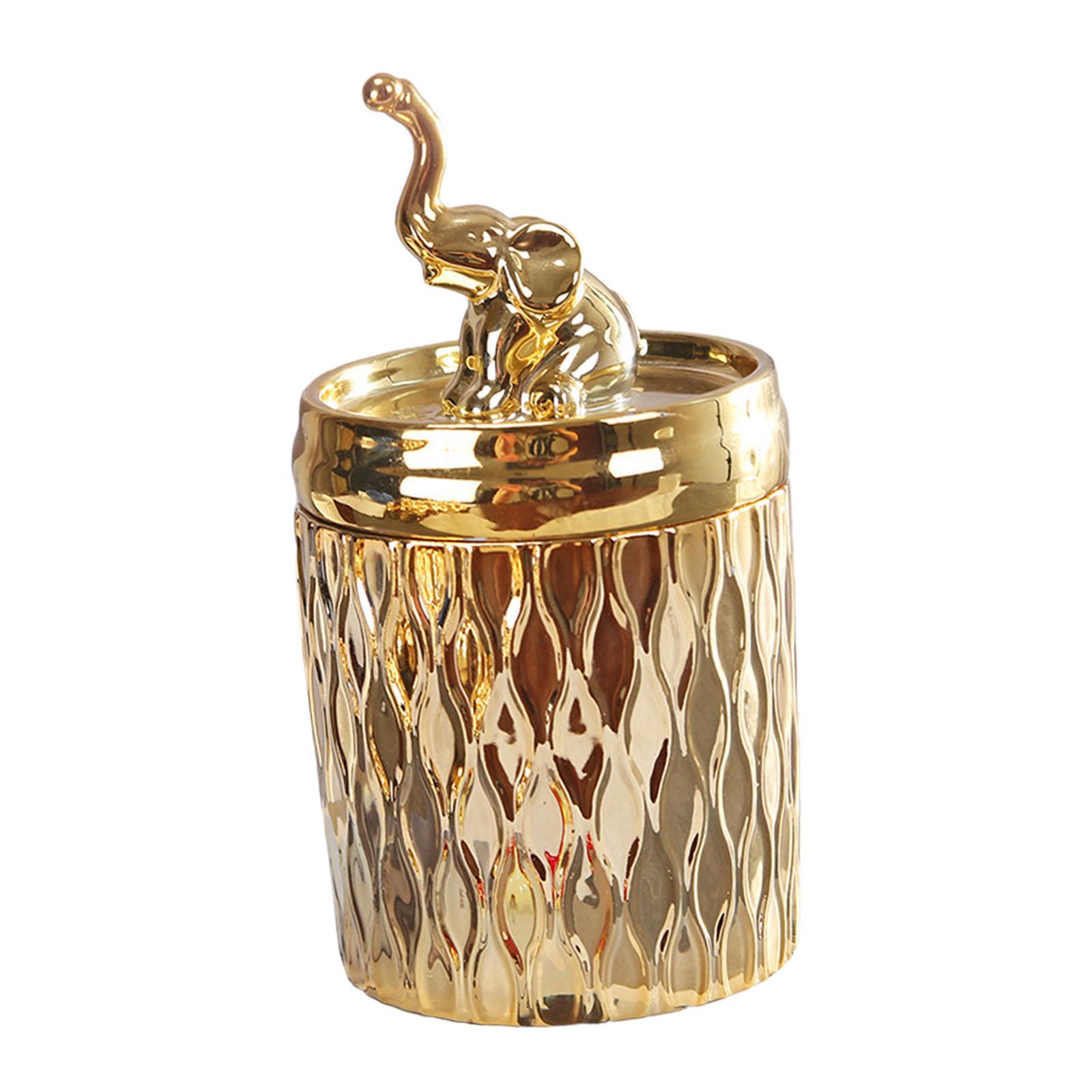 

Декоративная банка Декор Органайзер для косметики Золотая чайница Банка для ванной комнаты Керамическая для столешницы Туалетный столик Домашний