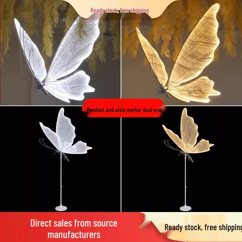 Luminous Butterfly Wings Chandelier: Wedding Ceiling Decoration & Aisle Guide