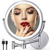 Miroir de Maquillage Lumineux Mural, Design Rétractable Double Face pour Salle de Bain ou Hôtel