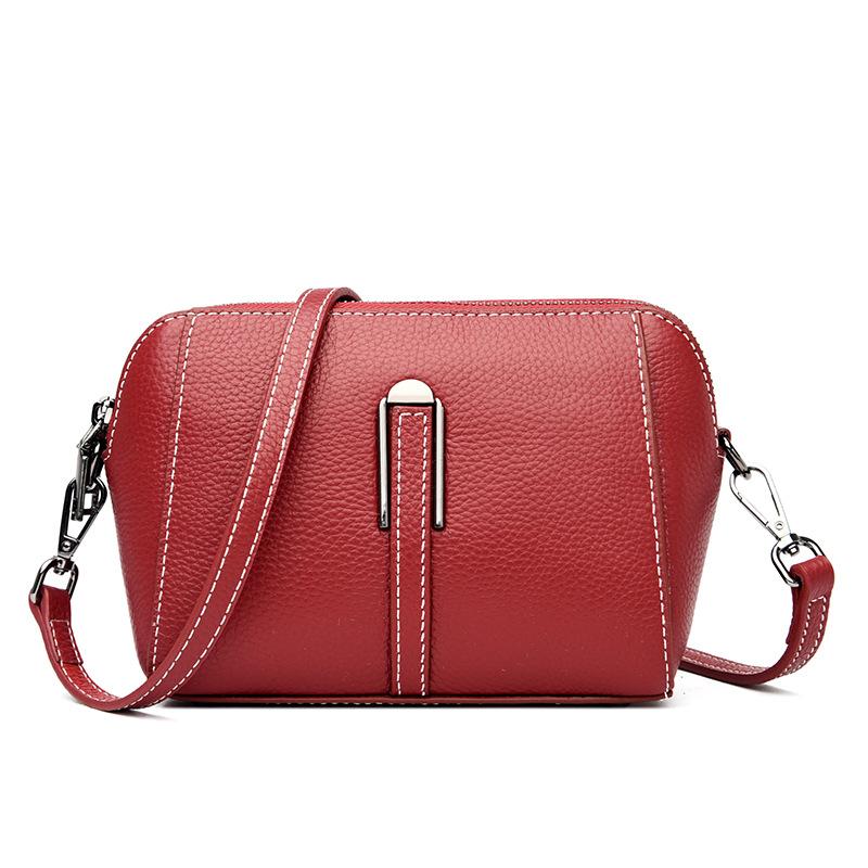 Leather Women's Bag First Layer Cowhide Mother Bag New Trendy Fashion Shoulder Messenger Bag Shell Bag Small Bag