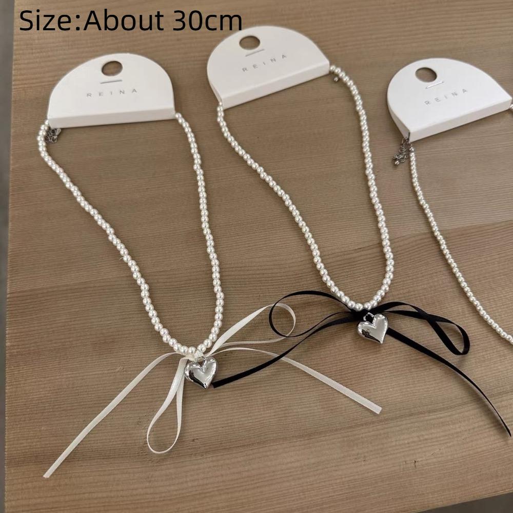 Heart Bow Choker Ribbon Jewelry Gift Trend Pendant Necklace  Women