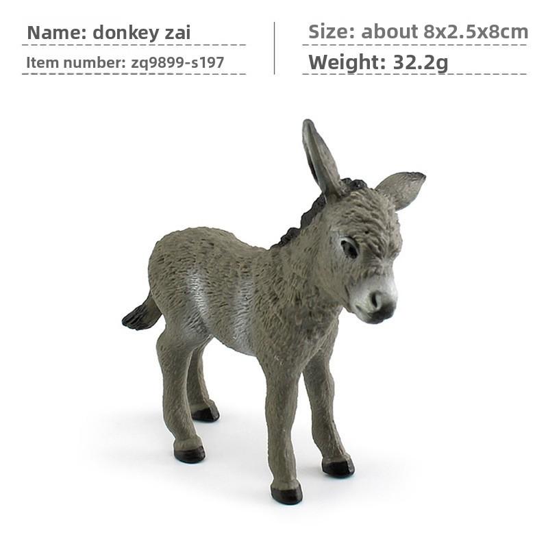 Farm Animal Pvc Model Set With Static Donkey Figures For Collectors And Decor