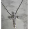 Used TASAKI Silver Pearl Cross Necklace 925