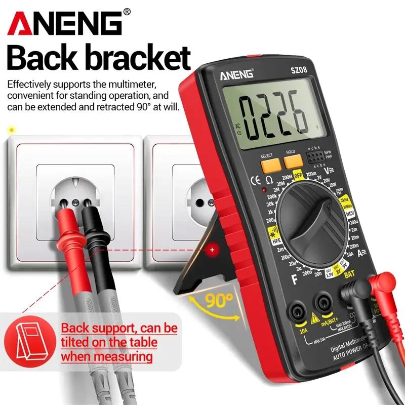 Ultra-thin Multimeters ANENG SZ08 Auto Voltmeter AC DC 220V Digital Storage Professional Meter Resistance Handhold Testers