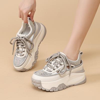 Mesh Inner Height Increase Dad Shoes Women's New Summer Breathable and Comfortable Mesh Shoes Platform Casual Shoes Sports Women's Shoes