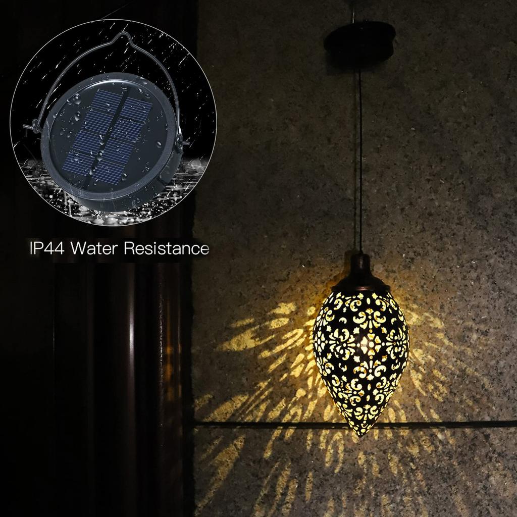 JYL TS/009,Outdoor Hollow Iron Solar Light for Garden Balcony Landscape and Wall Hanging Water Drop Lamp