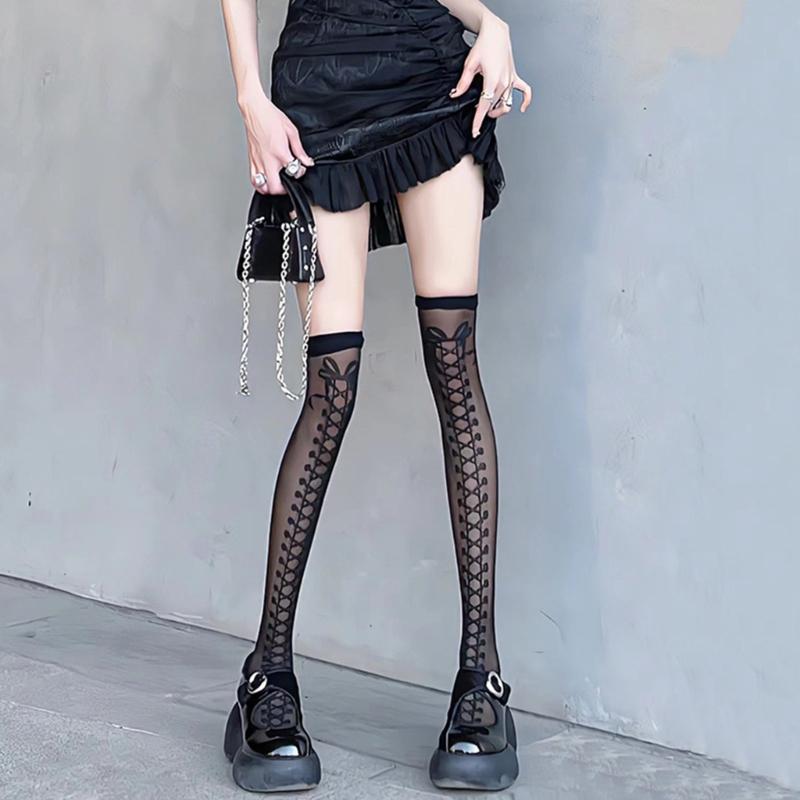 Sexy Women Over Knee Stockings Adult Bandage Transparents Tight High Pantyhose Party Nightclub Sheer Stockings New