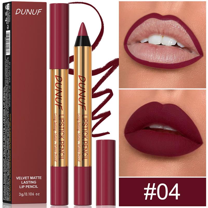 Matte Brown Lipstick Pencil Crayon Lip Liner Non-stick Cup Lipliner Pen Velvet Lip Outline Contour Lasting Waterproof Makeup