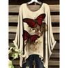 Vintage Floral Print Irregular Fashionable Short Sleeve T-Shirt for Women Women's Clothing Loose and Casual Oversized Top