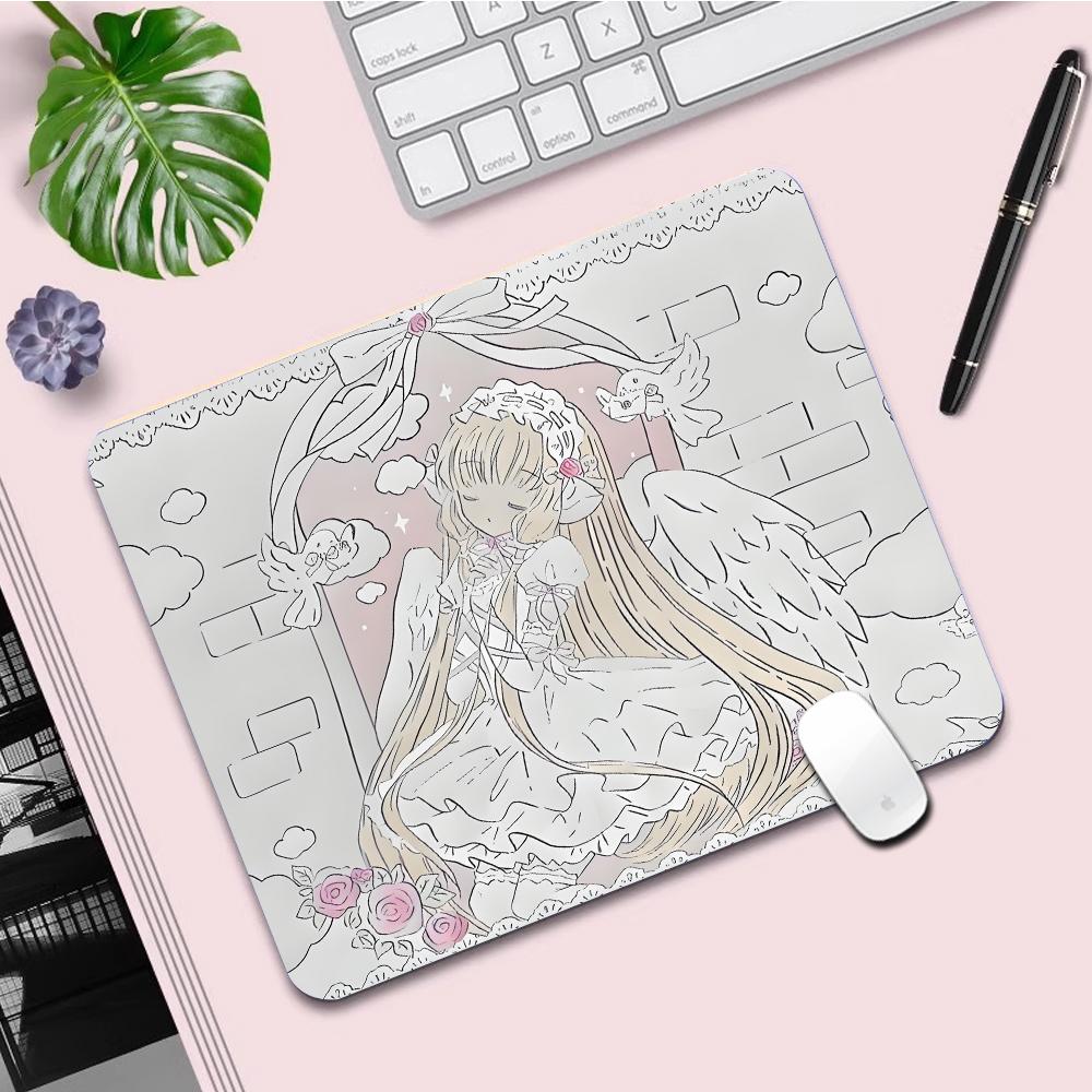 Sleepy Angel Pink Mouse Pad Anime Girl Gaming Keyboard Pads Gaming Accessories Thickened Hd Desk Mat Lock Edge Rubber Mousepad