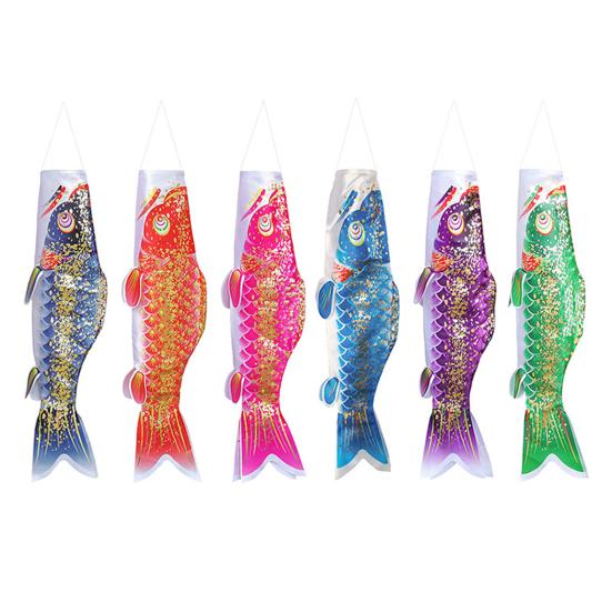 Japanese Carp Windsock Outdoor Hanging Fish Shaped Flag Kite Wind Socks for Garden Backyard Home Sushi Bar Restaurant Decoration