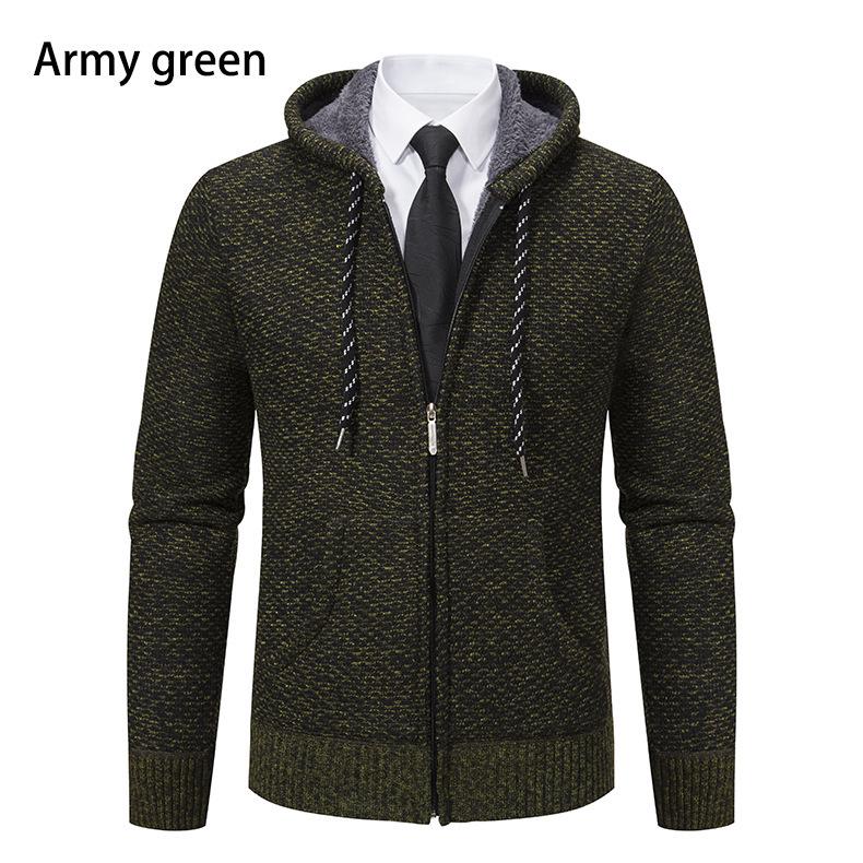 Youth Men's Hooded Knit Cardigan – Casual, Versatile Autumn/Winter Sweater Coat