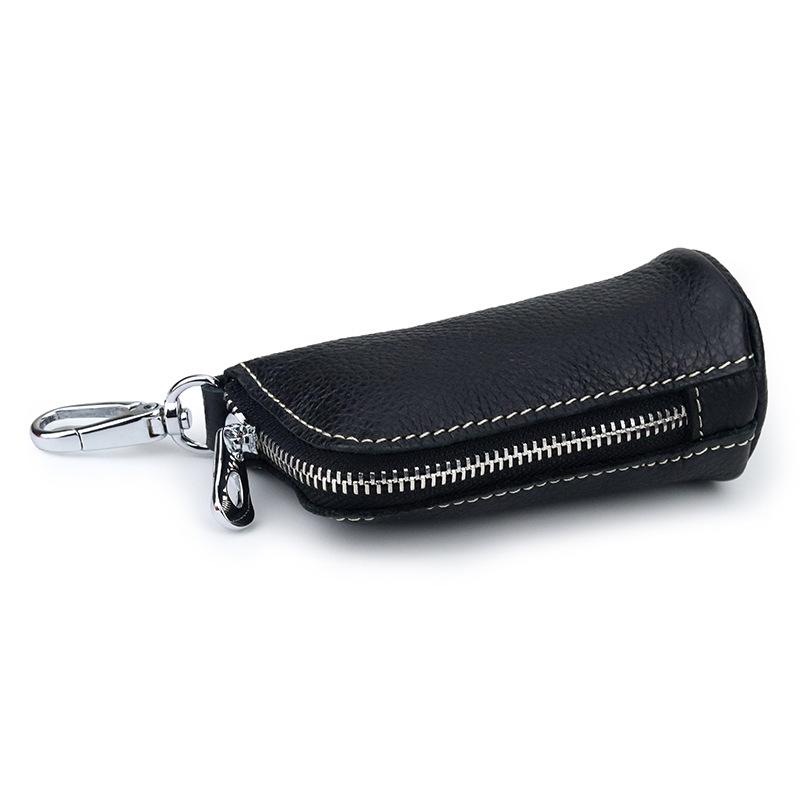 Vintage Genuine Leather Key Wallet Women Keychain Covers Zipper Key Case Bag Men Key Holder Housekeeper Keys Organizer Pouch