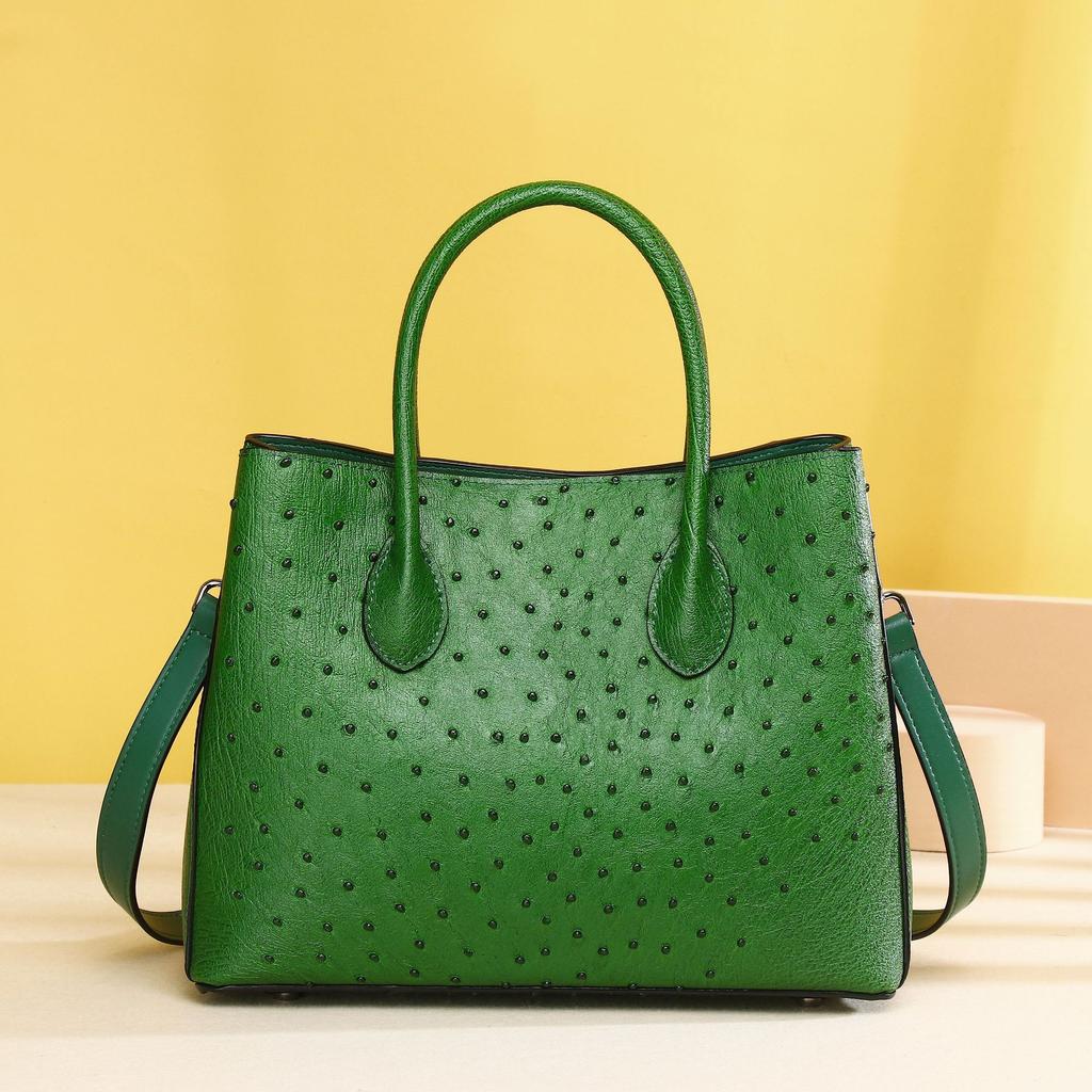 Ostrich-patterned Ladies' Handbag, Classic Garden Bag, High-end Women's Bag, Large-capacity Single-shoulder Crossbody Bag