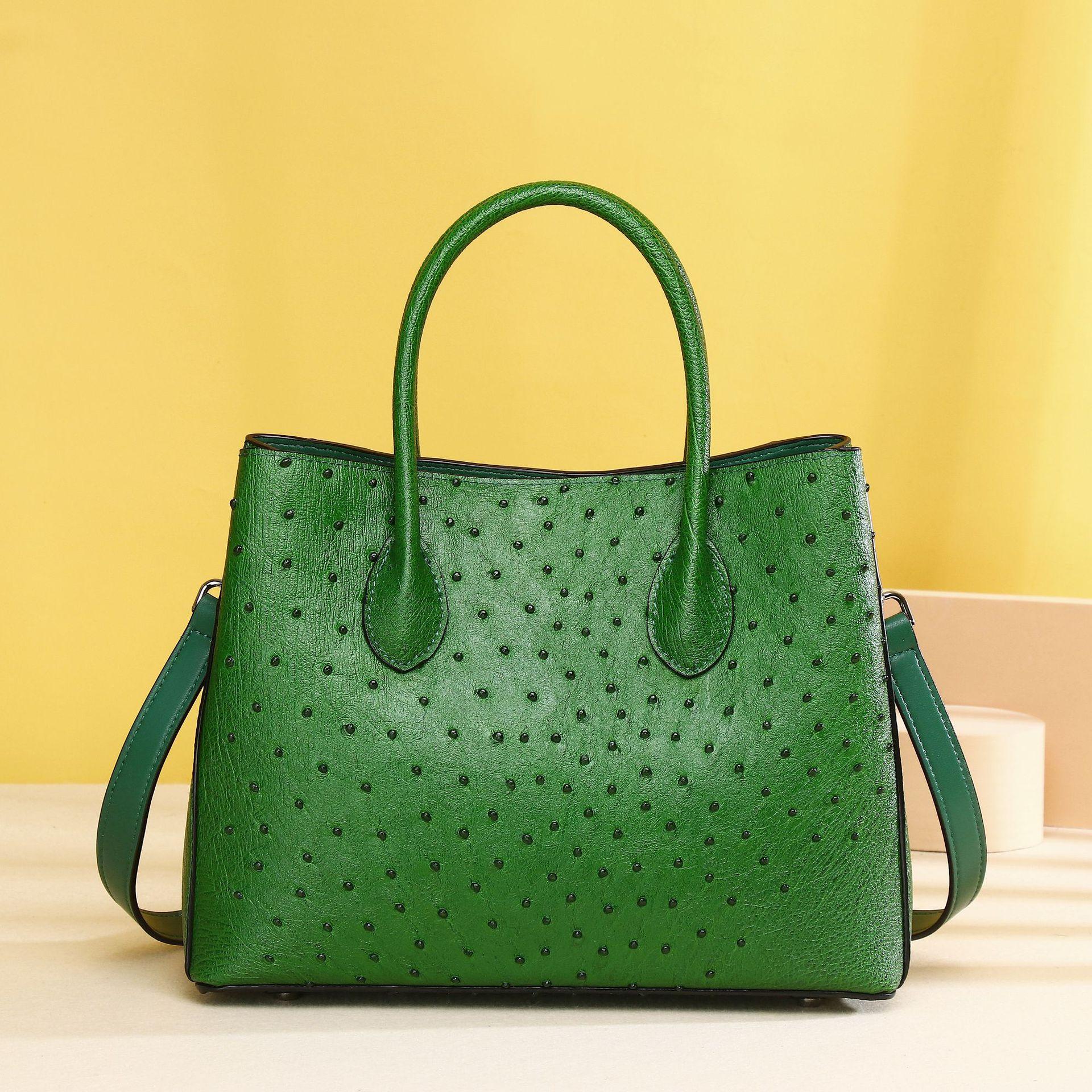 

Женская сумка с узором под страуса, Классическая садовая сумка, Женская сумка высокого класса, Одноплечная сумка кроссбоди большой вместимости зелёный